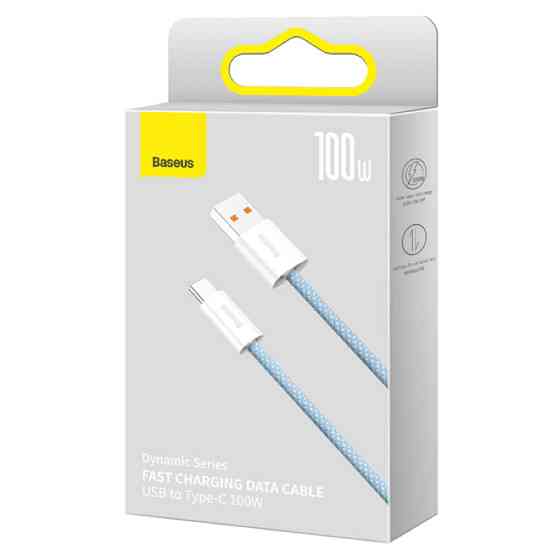Кабель Baseus Dynamic Series Fast Charging Data Cable USB to Type-C 100W 1m Blue Одеса
