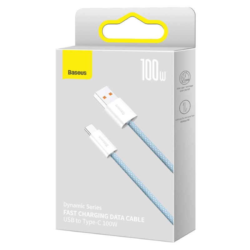 Кабель Baseus Dynamic Series Fast Charging Data Cable USB to Type-C 100W 1m Blue Одеса - фото 2