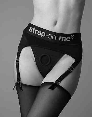 Трусики для страпона з підв’язками для панчіх Strap-On-Me REBEL HARNESS - XS Sex Aura Київ