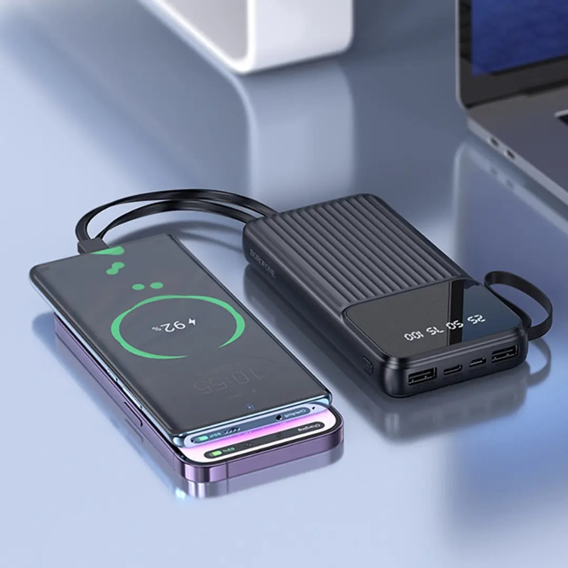 Павербанк 10000 mAh BOROFONE BJ76 встроенный кабель power bank повербанк Одесса - изображение 12