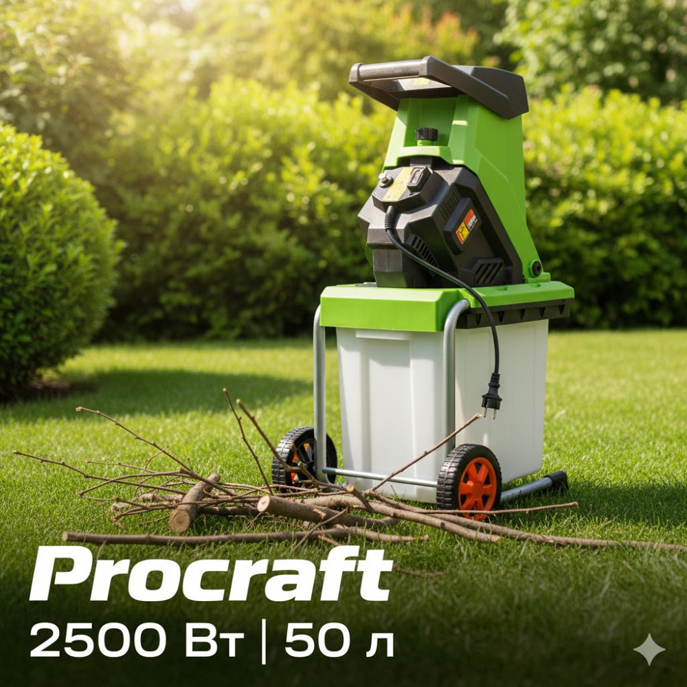 Procraft садовый измельчитель с высокой мощностью 2500 Вт 4050 об / мин измельчитель ветвей электрический измельчитель Львов - изображение 1