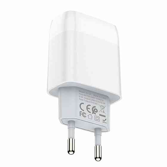 Сетевое зарядное устройство HOCO C73A Glorious dual port charger, цвет белый 6931474712912 Одесса