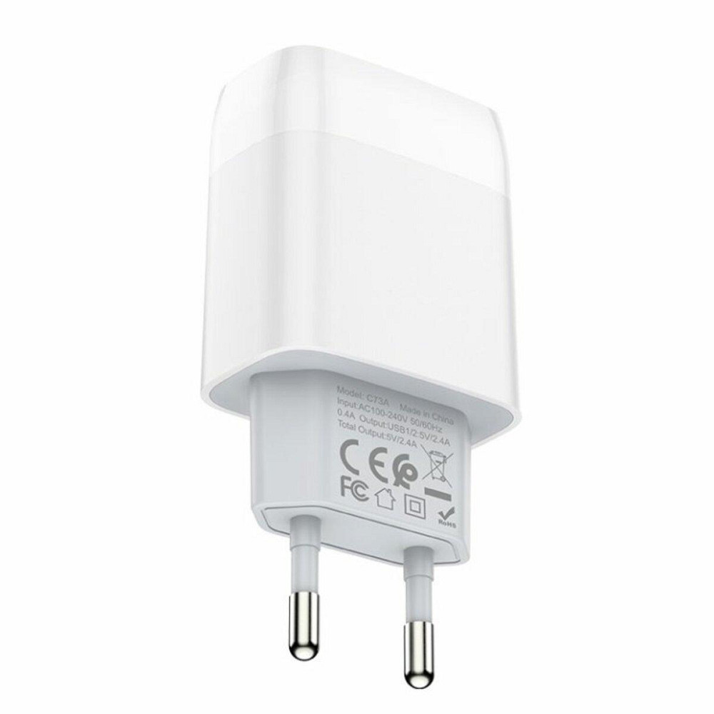 Сетевое зарядное устройство HOCO C73A Glorious dual port charger, цвет белый 6931474712912 Одесса - изображение 4