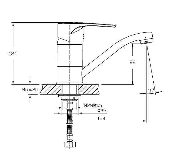 Змішувач для умивальника Haiba Xide 555    ( HB0404 ) 33689 Харків