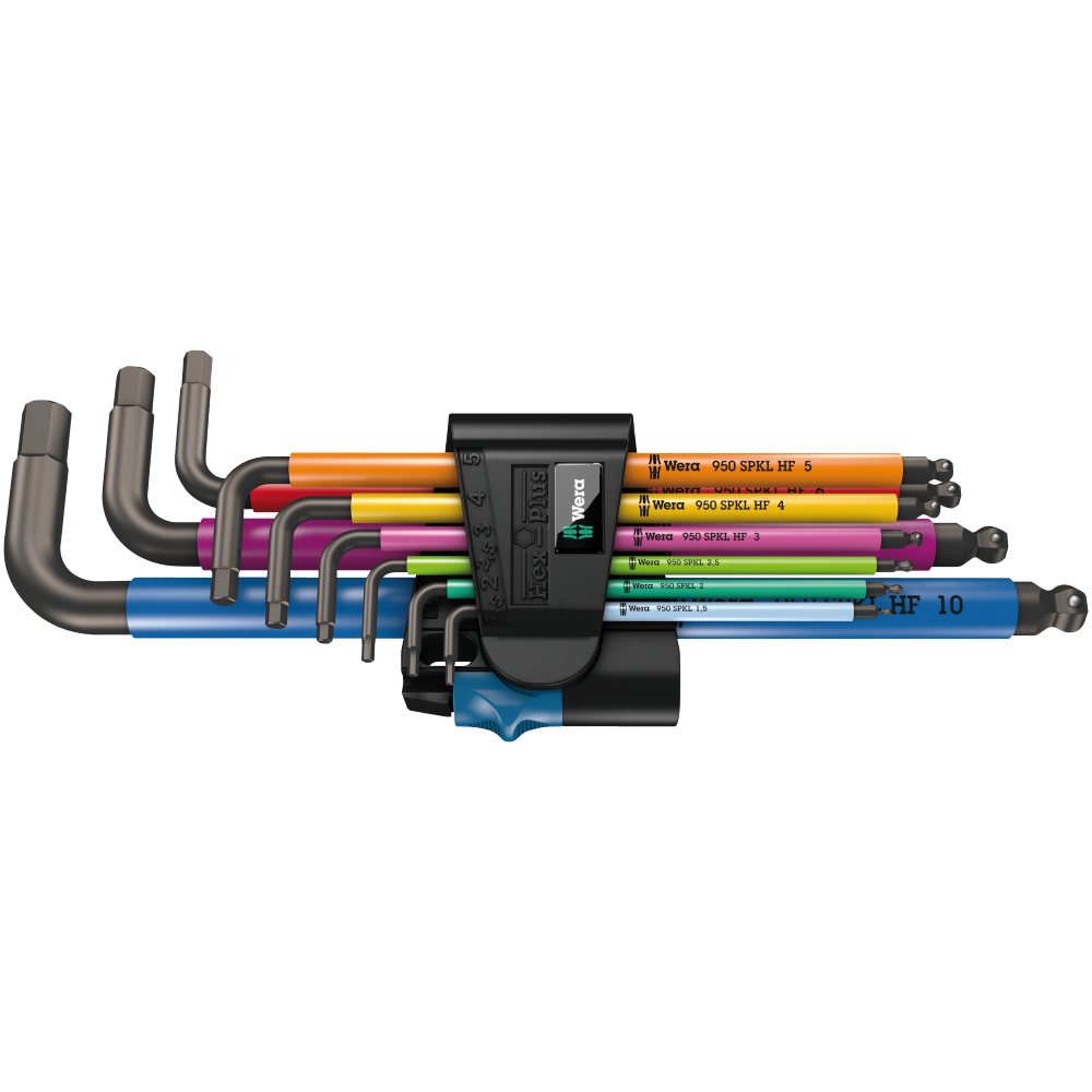 Набір кольорових шестигранників Wera 1.5-10мм 9од., подовж., різнокольорові, з функцією фіксації, 950/9 BlackLaser 05022210001 Одеса - фото 1