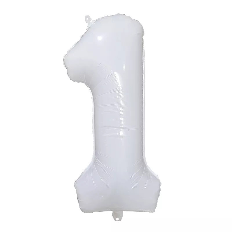 Шарик цифра 1 праздничная 32 дюйма белый Киев - изображение 1