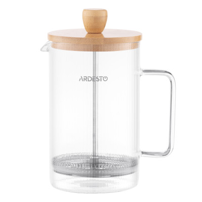 Френч-прес Ardesto Midori, 800мл, боросилікатне скло, бамбук, прозорий (AR1009WL) Вінниця - фото 2