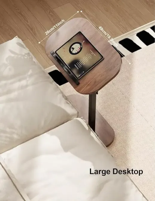 Журнальный столик с регулировкой высоты и оборотом 360° с наклоном Темное-дерево Коломия - фото 3