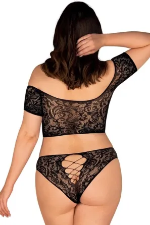 Розкішний жіночий сексуальний чорний комплект Obsessive Inessita обсесів XL-XXL Славута