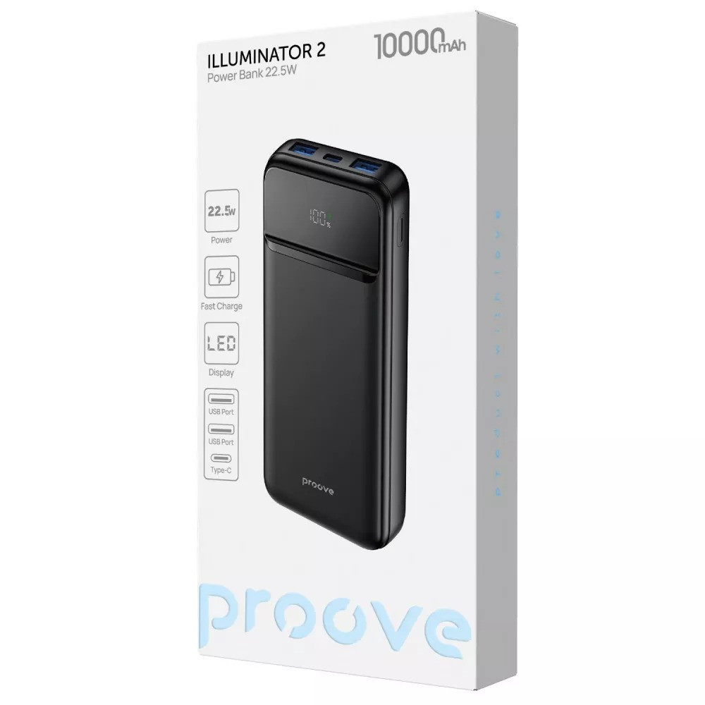 Універсальна мобільна батарея Proove Illuminator 2 22.5 W 10000 mAh Black (PBIP10212201) ( 16902 ) Харків - фото 2