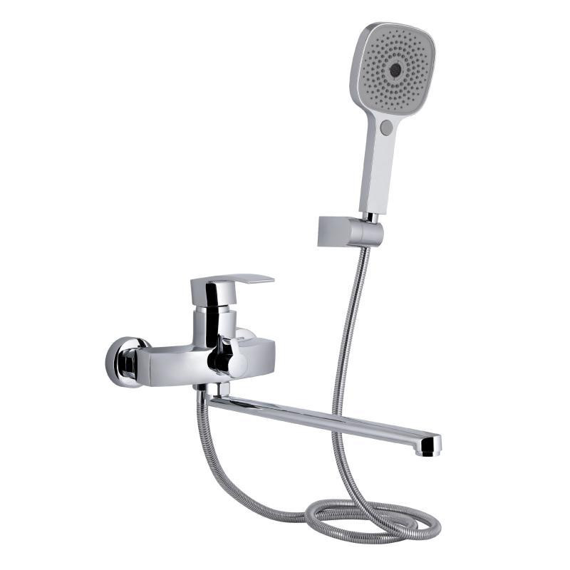 Смеситель для ванны с длинным поворотным изливом, c душевым гарнитуром Qtap Swan Eco QTSWA2601CRM45533 Chrome Харьков - изображение 1