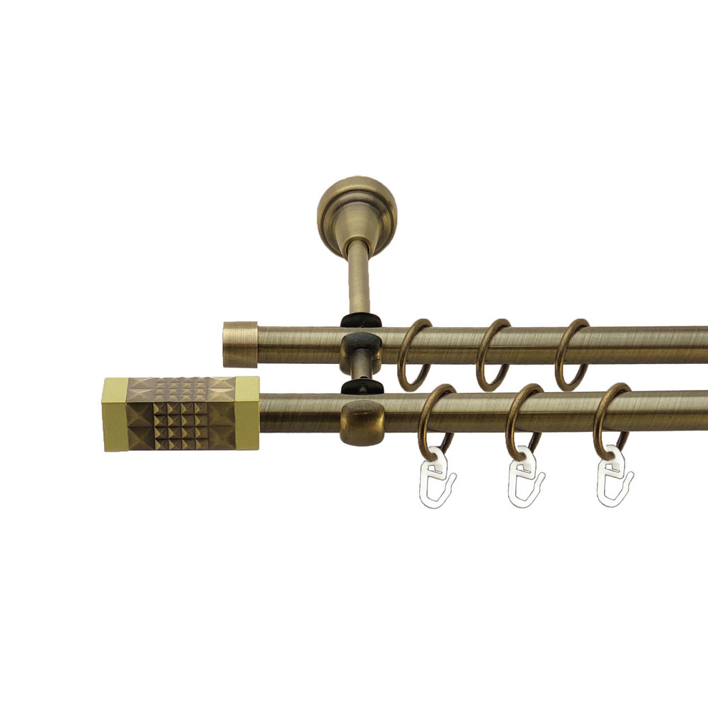 Карниз Orvit Рубікела металевий дворядний відкритий Антик 16\16 мм 200 см (7318611) Львів - фото 1