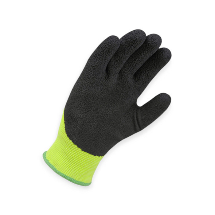 Рукавички "вампіри" поліестер з 3/4 латексним покриттям. EXTRAGRAB розмір 10, чорн-жовт. утеплені Мукачево - фото 1