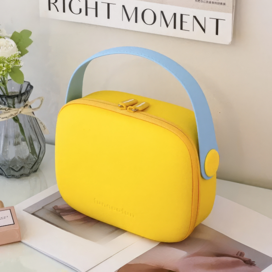 Косметичка Fungoofun силіконова б'юті-чемодан для косметики та аксесуарів, сумочка з ручкою на блискавці, жовта Кам'янець-Подільський