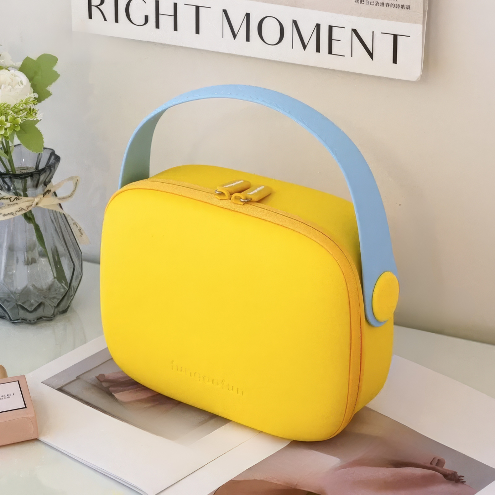 Косметичка Fungoofun силіконова б'юті-чемодан для косметики та аксесуарів, сумочка з ручкою на блискавці, жовта Кам'янець-Подільський - фото 1