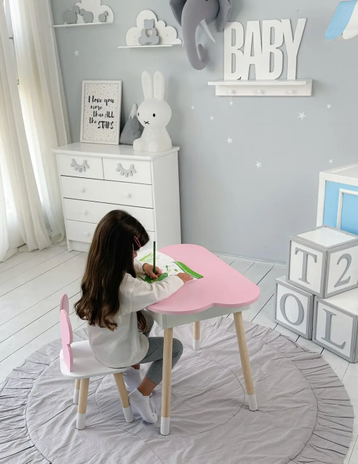 Дитячий стіл Хмара з нішою та стільчиком Метелик (Рожевий) Київ - фото 10