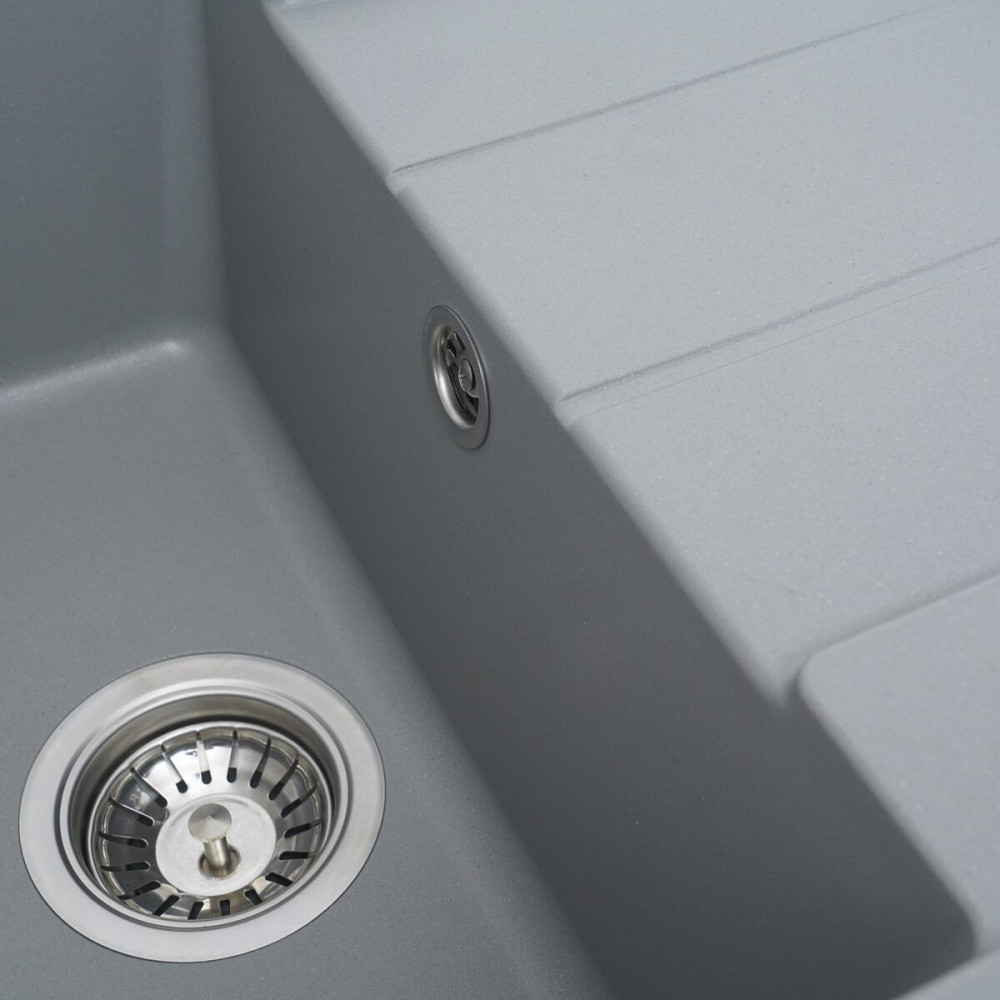 VALESO Гранітна мийка для кухні VALESO INTENSO 6550 матова Сірий мусон Коломия - фото 14