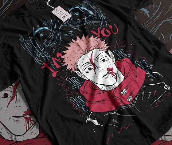 Футболка для мальчика аниме Магическая битва оверсайз (рост от 165 до 180 ) Черний AnimeJ0926m Днепр