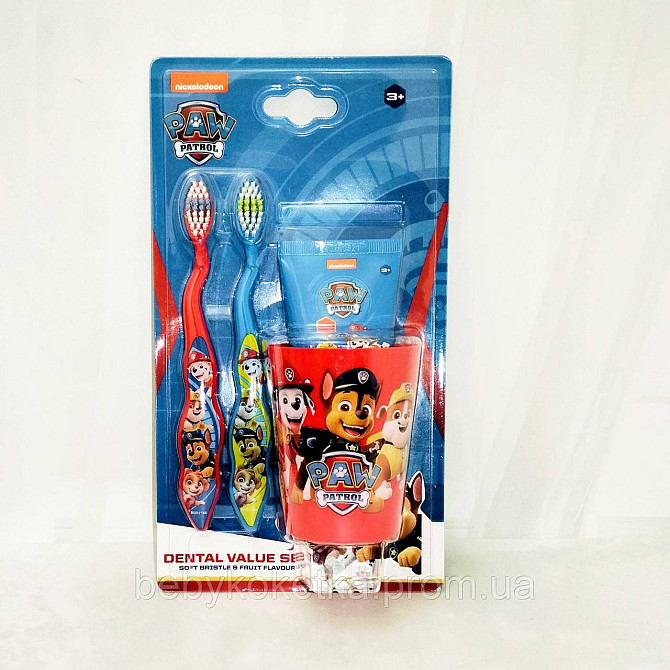 Набір зубних щіток і стаканчик Nickelodeon Paw Patrol Львів - фото 1