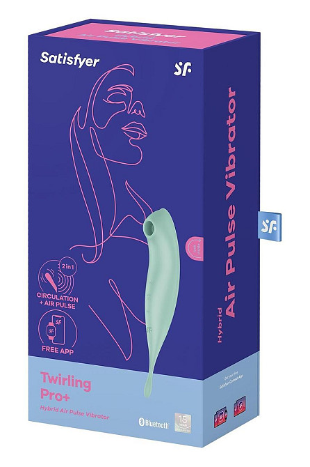 Смарт-вібратор для клітора з вакуумною стимуляцією Satisfyer Twirling Pro+ Mint Sex Aura Київ - фото 7