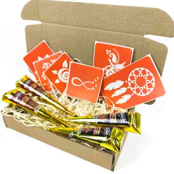 Набір хни з трафаретами для біо-тату №2 henna-set-02 Вінниця