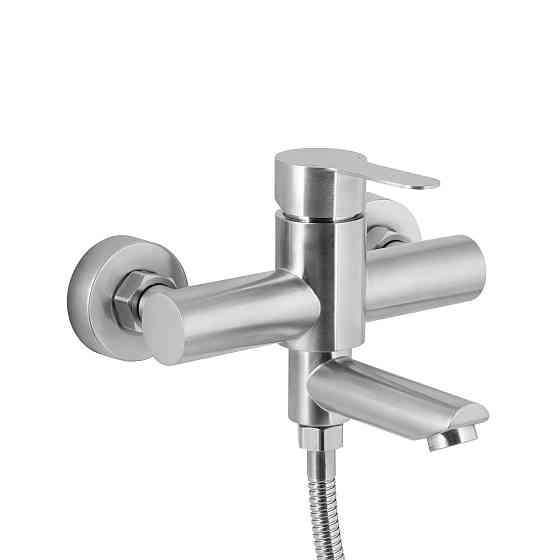 Змішувач для ванни Brinex Pure 006 з поворотним виливом (з душовим гарнітуром) Nickel BRIPUR006NKL Київ