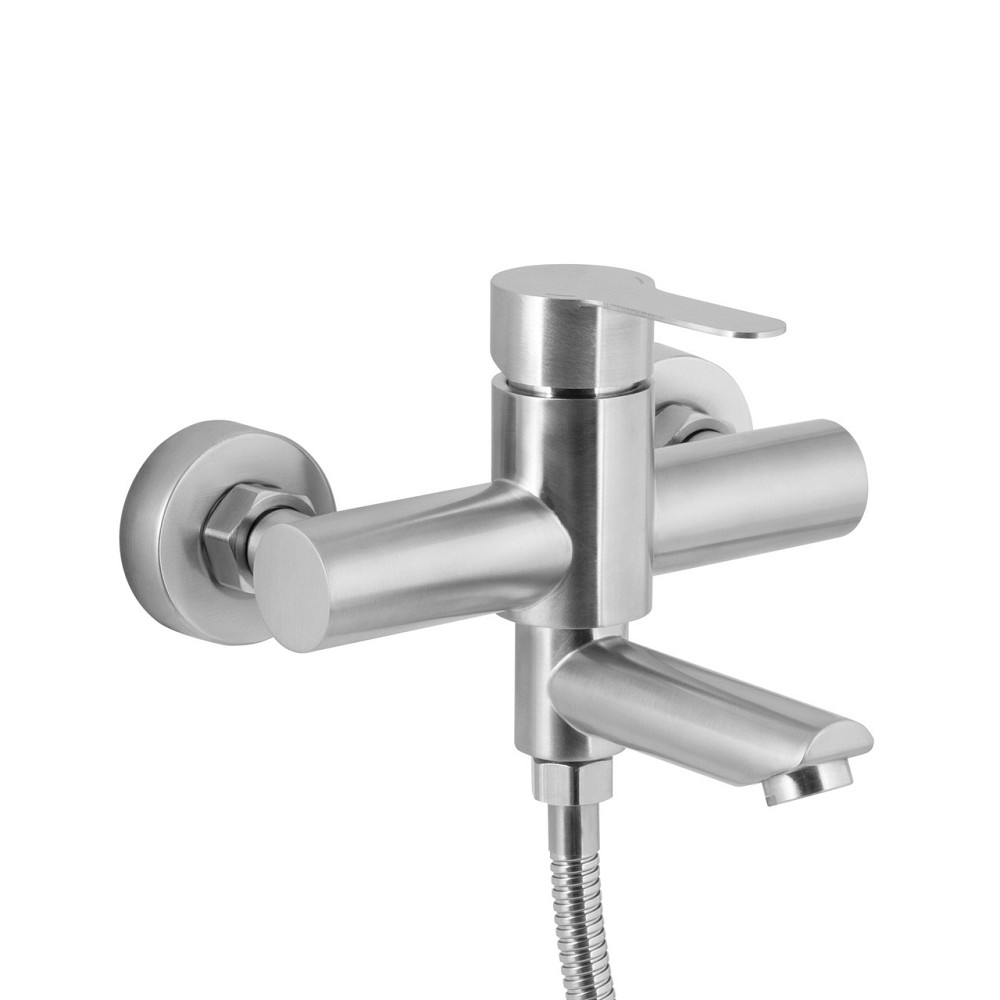 Змішувач для ванни Brinex Pure 006 з поворотним виливом (з душовим гарнітуром) Nickel BRIPUR006NKL Київ - фото 3