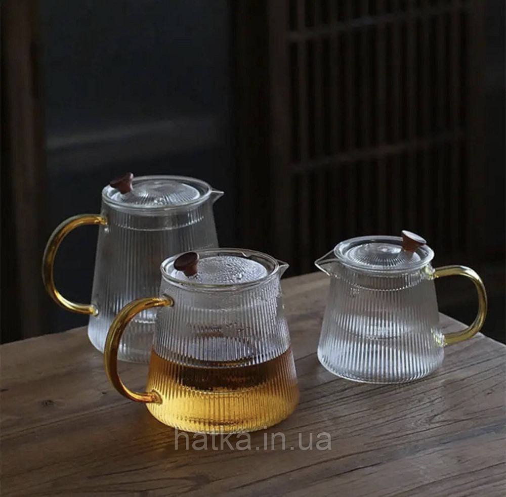 Чайник заварювальний скляний Olens "Чарлі" 950 мл скляне сито для дому та ресторану Київ - фото 8