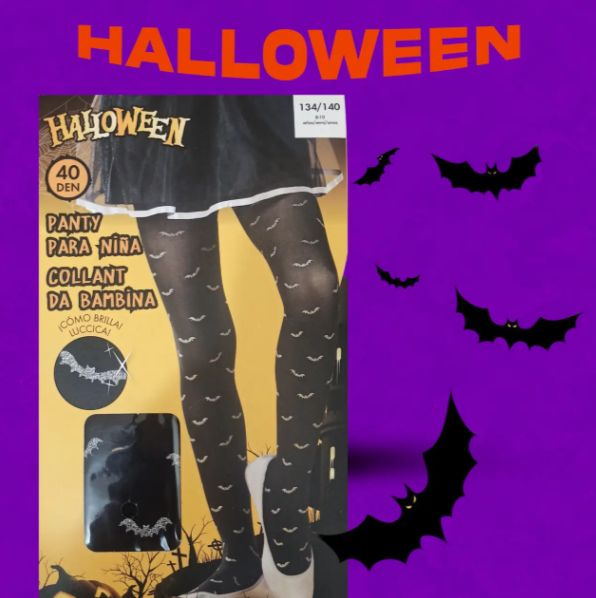 Колготки Хелловін дитячі Кажани 40 den чорний Київ - фото 1