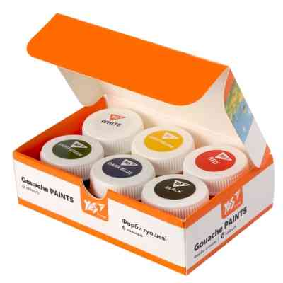 Гуашевые краски Yes Orange Line 6 кольорів по 20 мл (230430) Винница