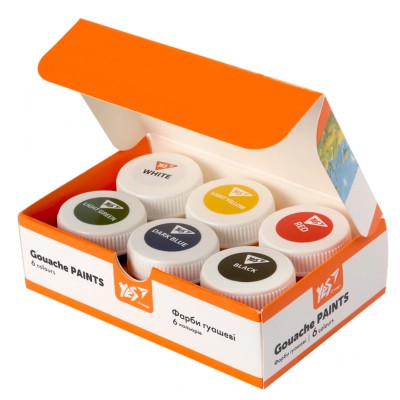 Гуашевые краски Yes Orange Line 6 кольорів по 20 мл (230430) Винница - изображение 2