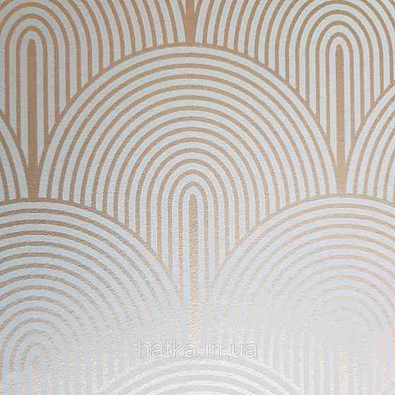 Шпалери флізелінові екологічно чисті Rasch Salisbury 0.53х10 геометрія напівкола золотисті смуги на зеленому Київ