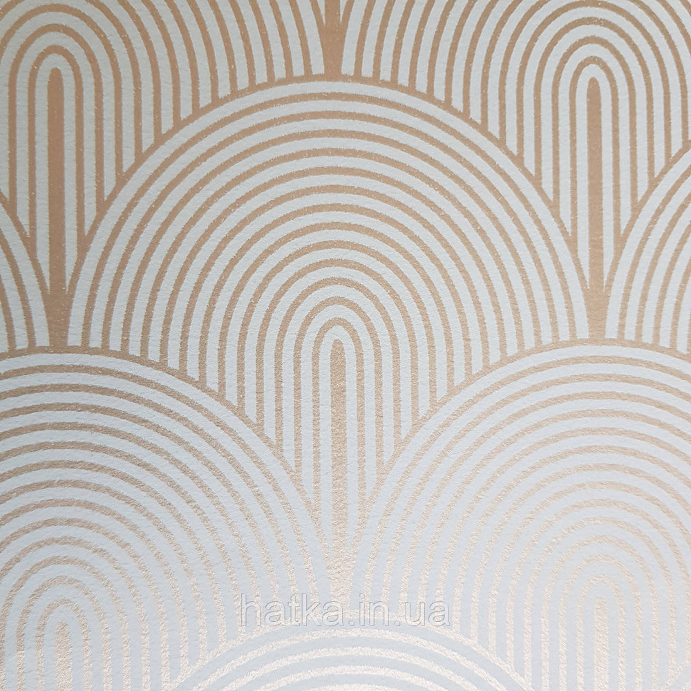 Шпалери флізелінові екологічно чисті Rasch Salisbury 0.53х10 геометрія напівкола золотисті смуги на зеленому Київ - фото 2