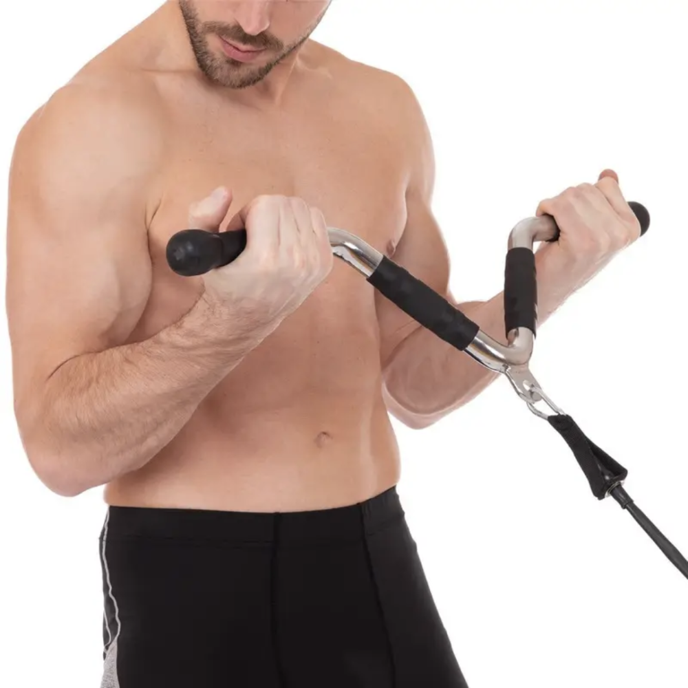 Ручка для тяги York Fitness V-подібна багатофункціональна з гумовими рукоятками, хром Київ - фото 7