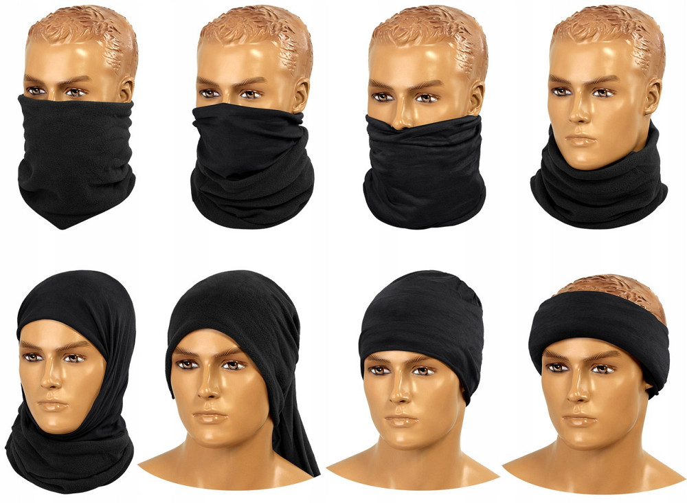 Універсальний Тактичний Бафф (Шарф) з флісу багатофункціональний Mil-Tec від Sturm (12217002) Black Нововолинськ - фото 10