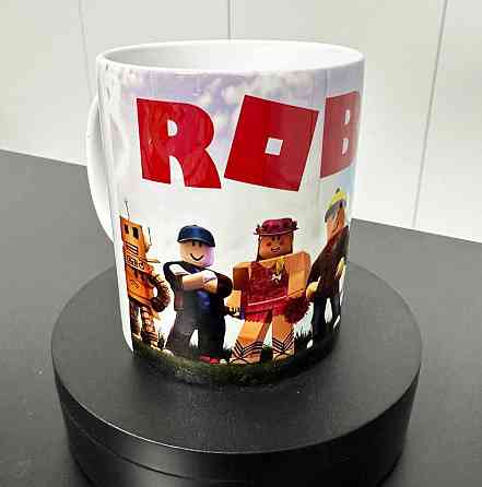 Керамическая чашка с принтом ROBLOX (роблокс) Городище