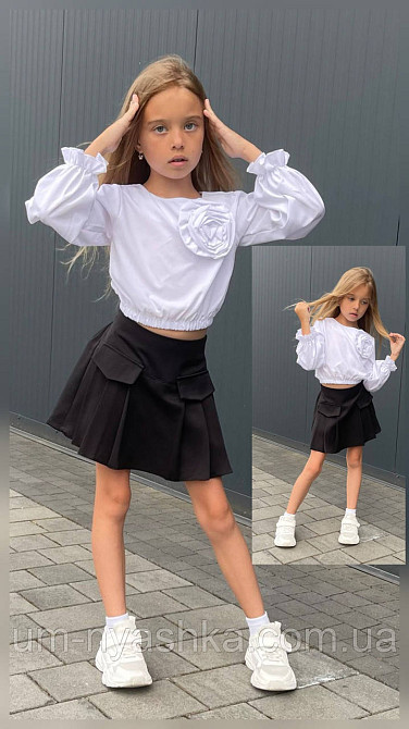 Комплект школьной формы блузка короткий рукав и юбочка-шорты 116-134 Кривой Рог - изображение 2