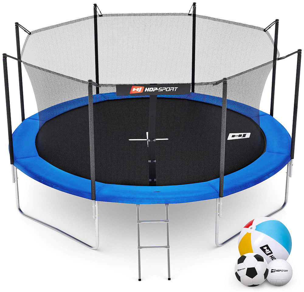 Батут Hop-Sport 12ft (366см) синій із внутрішньою сіткою Київ - фото 1