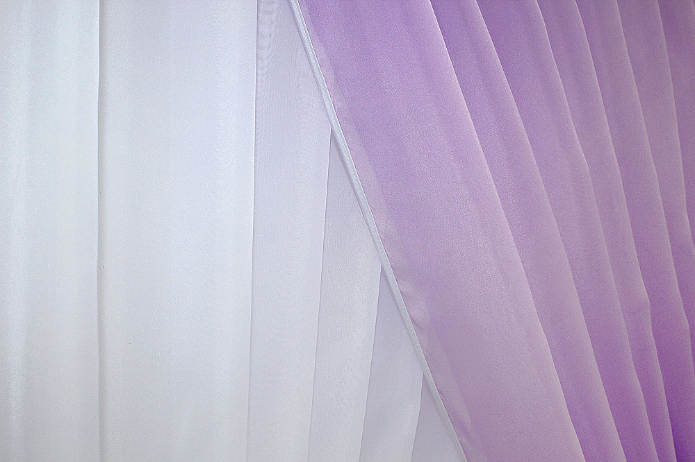 Кухонні шторки VR-Textil № 060к "Дует" з підв'язками бузковий з білим 330х170 см (50-364) Київ - фото 5