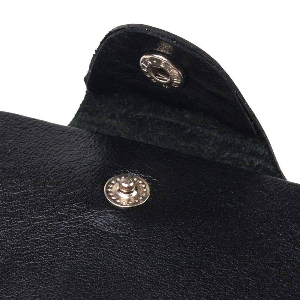 Вместительное мужское портмоне в два сложения из натуральной гладкой кожи Черное (CANPELLINI) Киев - изображение 9