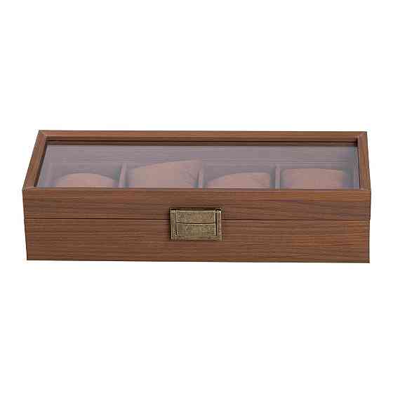 Скринька для годинників 31×12×7.5 см дерев'яна 4 відсіки коричнева HP-5-13 Коломия