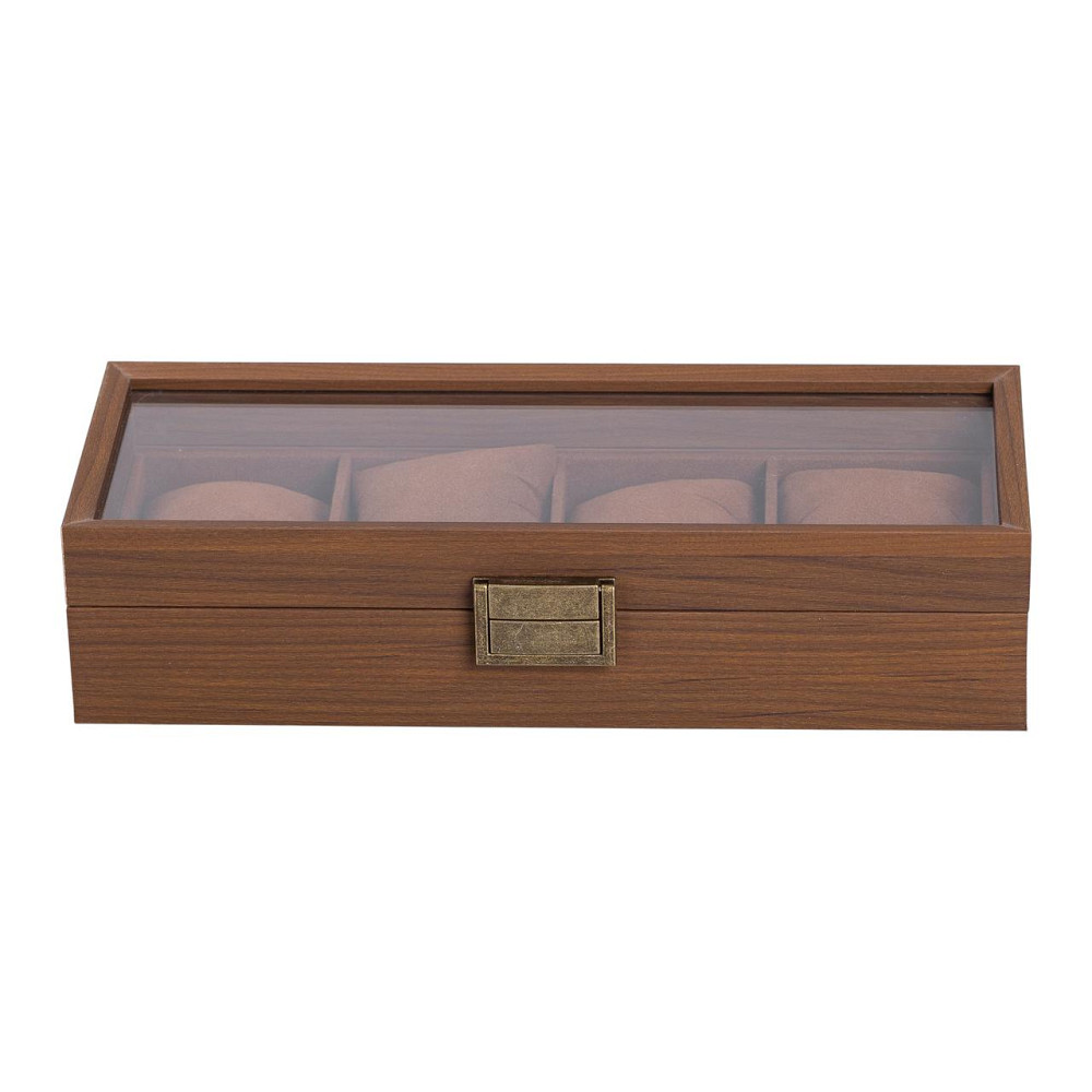 Скринька для годинників 31×12×7.5 см дерев'яна 4 відсіки коричнева HP-5-13 Коломия - фото 4