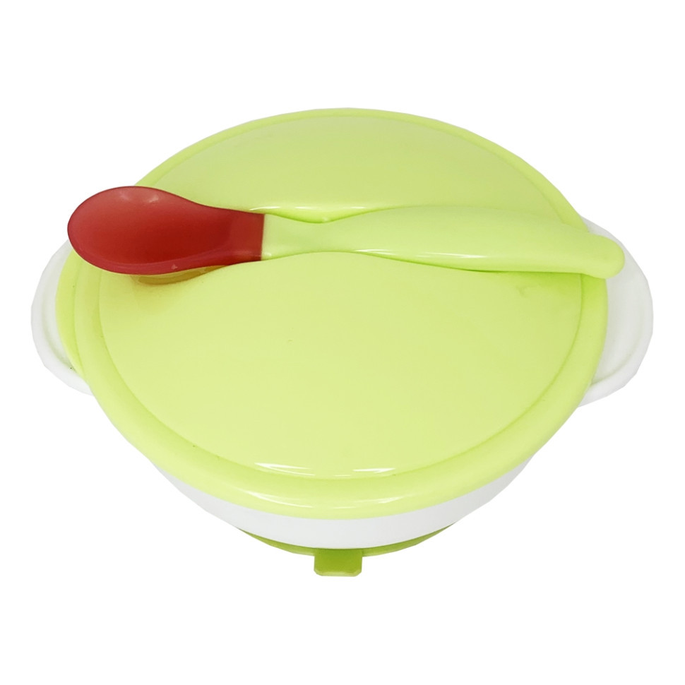 Тарелка на присоске с термоложкой и крышкой MGZ-0101(Green) 250 мл Винница - изображение 1