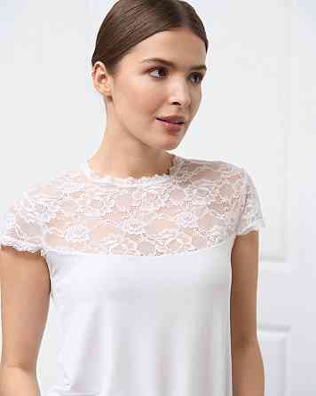 Футболка Ozkan з прозорим верхом, біл, чорн — Viscose 3XL Київ