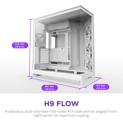Корпус NZXT H9 Flow Dual-Chamber All White (CM-H92FW-01) Винница - изображение 2