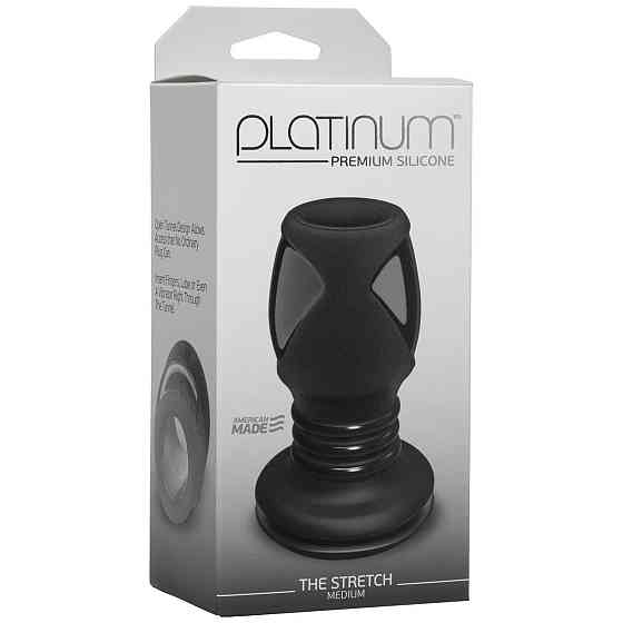 Анальний тунель Doc Johnson Platinum Premium Silicone — The Stretch — Medium — Black Sex Aura Київ