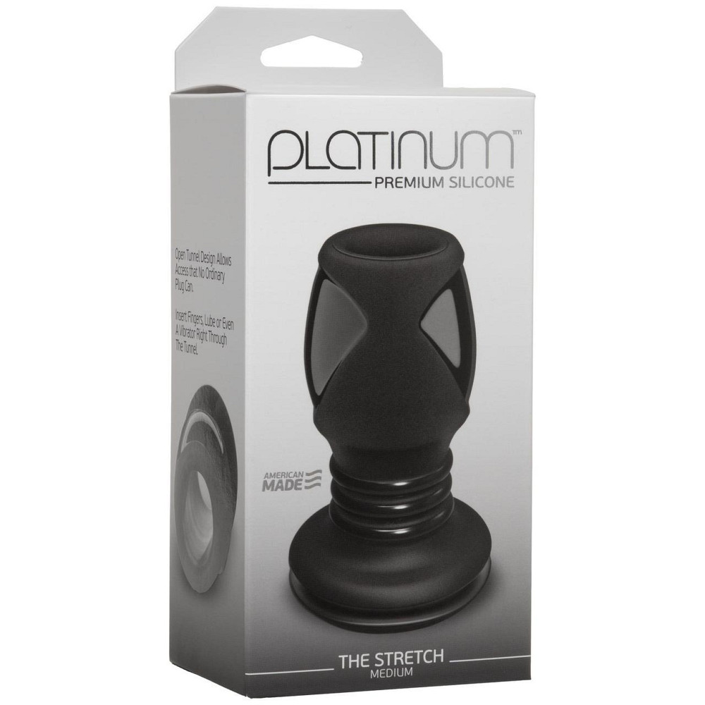 Анальний тунель Doc Johnson Platinum Premium Silicone — The Stretch — Medium — Black Sex Aura Київ - фото 2