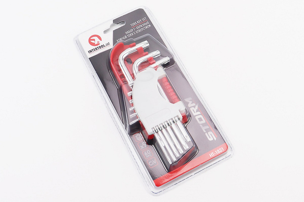 Набір Г-подібних ключів з отвором TORX (T10/T15/T20/T25/T27/T30/T40/T45/T50) S2 PROF HT-1821 Київ - фото 1