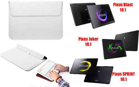 Чехол-конверт VitoCase для Pixus Blast 10.1, Joker 10.1, SPRINT 10.1, с функцией подставки для планшета Белый Киев