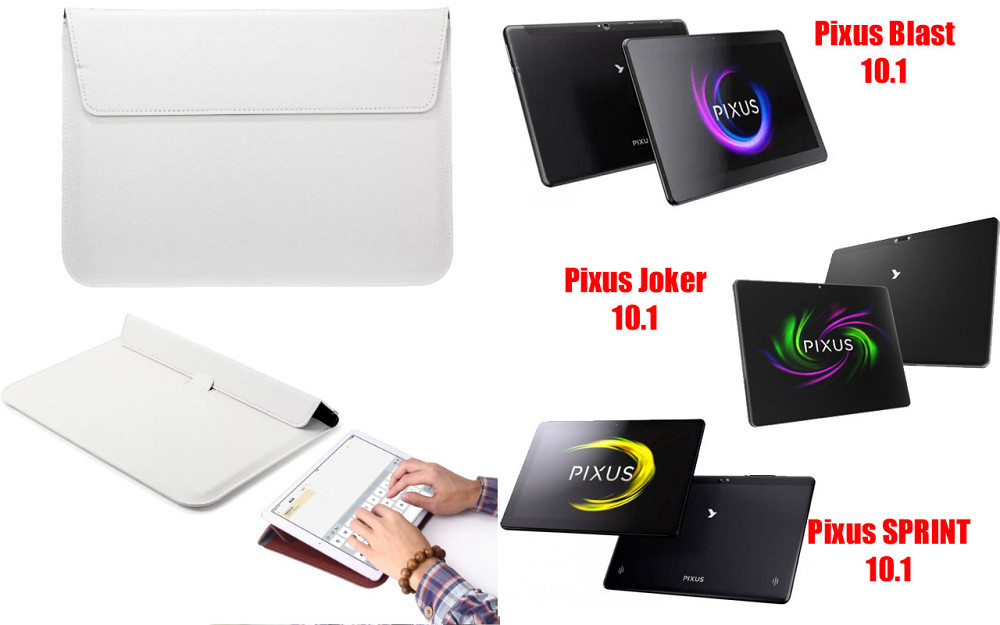 Чехол-конверт VitoCase для Pixus Blast 10.1, Joker 10.1, SPRINT 10.1, с функцией подставки для планшета Белый Киев - изображение 1